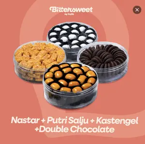 [ SPESIAL SALE BITTER PO 21 - 30 HARI ] 4 Cookies Ramadhan ( Nastar + Kastangel + Putri Salju + Kue Kacang )