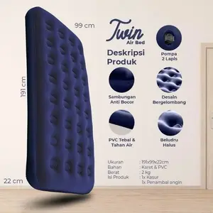 AQUATIC Kasur Angin Twin 191cm x 99cm x 22cm / Air Bed Twin / Kasur Angin Camping  Matras Tidur Angin