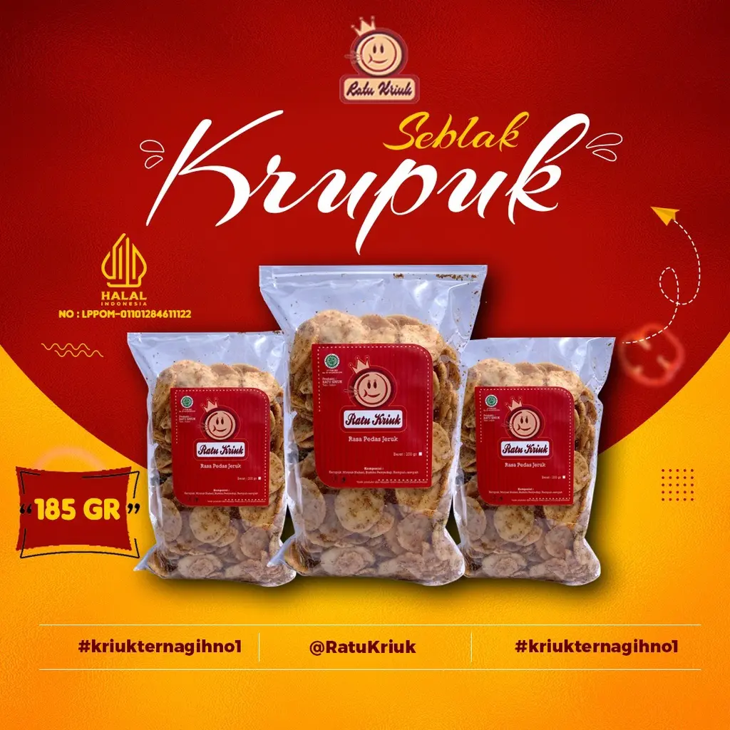 Seblak Kering Pedas Jeruk 185gr by Raja Snack Food Kerupuk