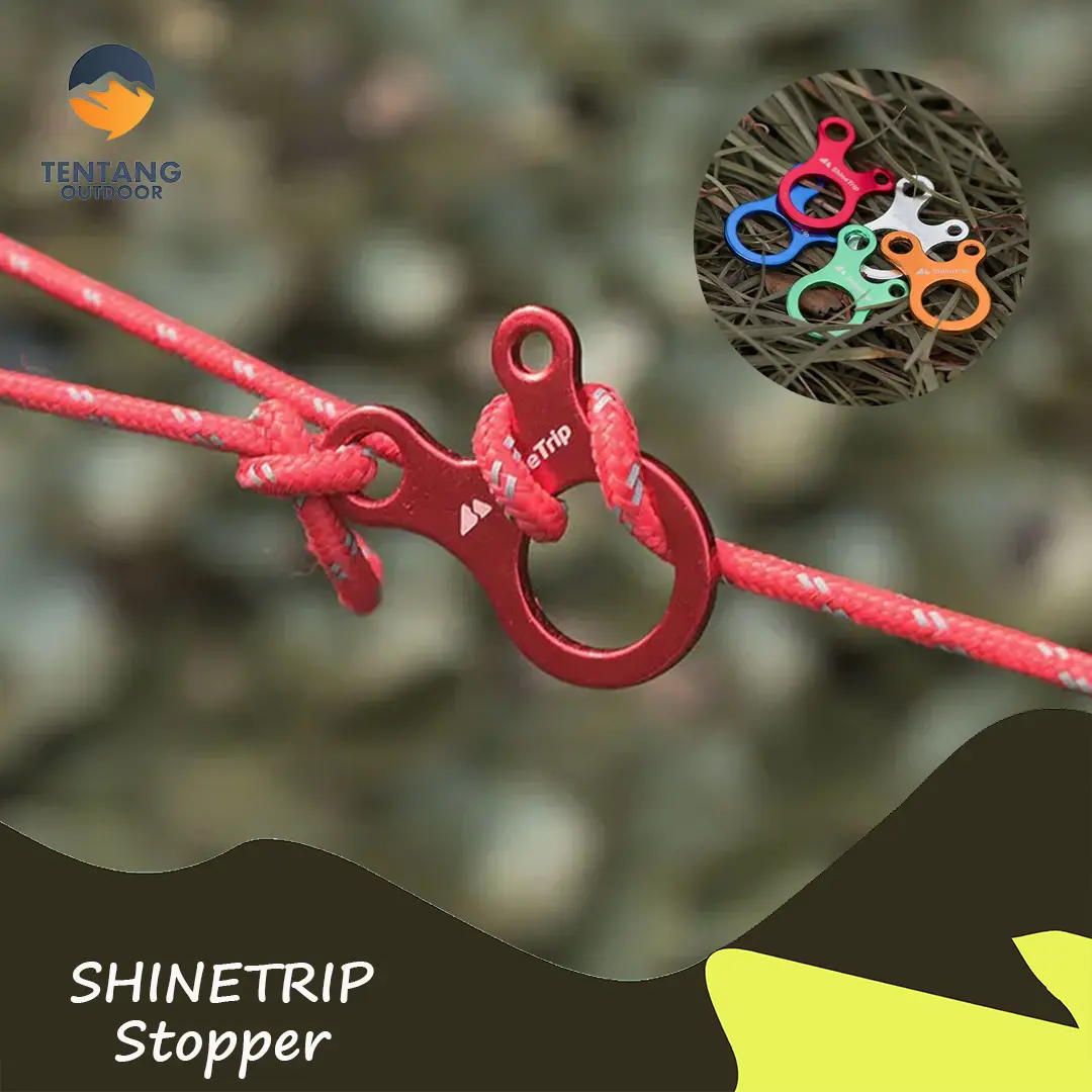 Rope Stopper 3 Hole Aluminium Alloy SHINETRIP Rope Buckle Pengencang Tali Flysheet Camping Outdoor Alat