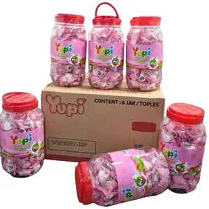 PROMO 2 pcs - PERMEN YUPI STRAWBERRY KISS TOPLES JAR Promo dapat 2 toples