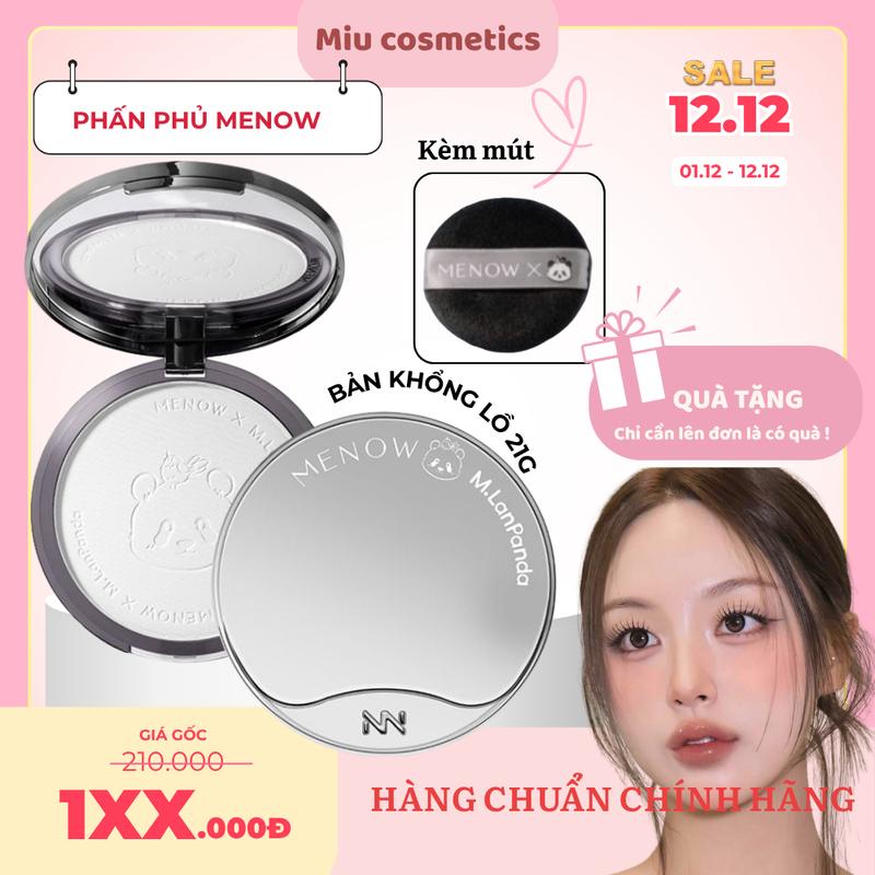 Phấn Phủ Menow Panda 21g – Kiềm Dầu, Mịn Da, Thiết Kế Gấu Trúc Dễ Thương