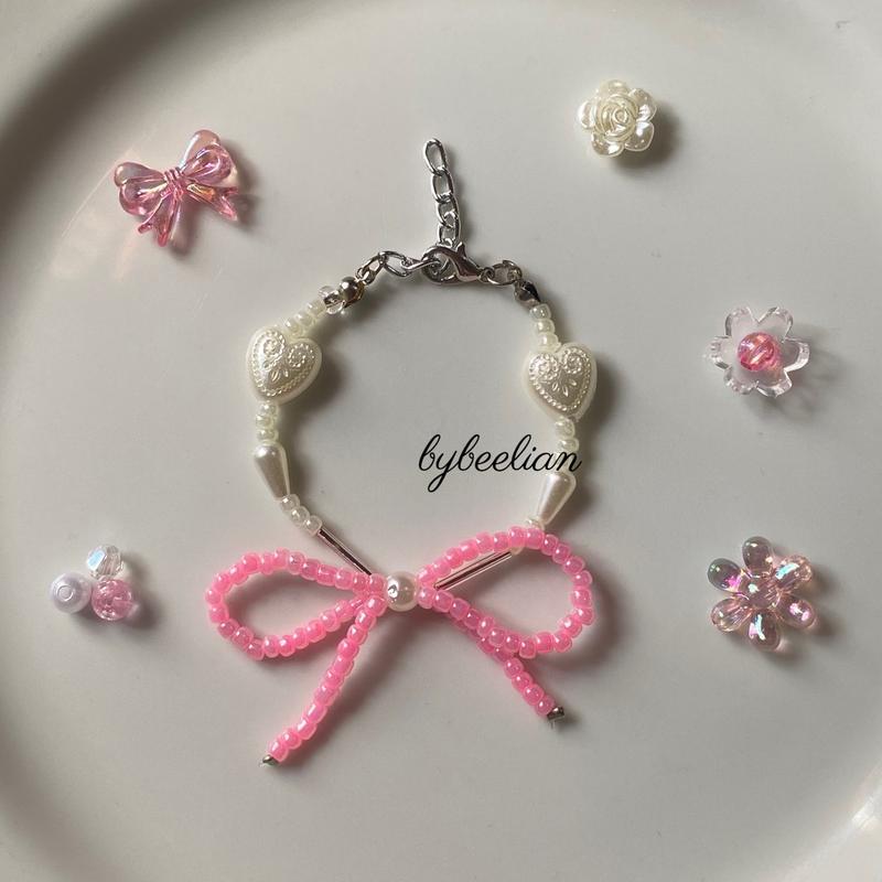 RIBBON SERIES | Pink dan Red | Beads Bracelets | gelang manik lucuuuu 2