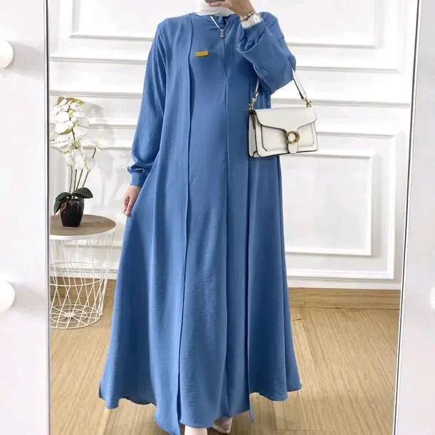 ZAHEERA DRESS CARDI CRINKLE AIRFLOW POLOS Mewah 4