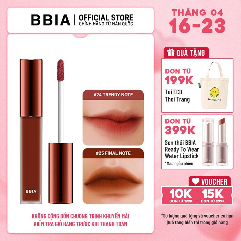 [BBIA] [Version 5] Son kem BBIA Last Velvet Lip Tint 5g Mỹ Phẩm Trang Điểm Nữ Women Cosmetic