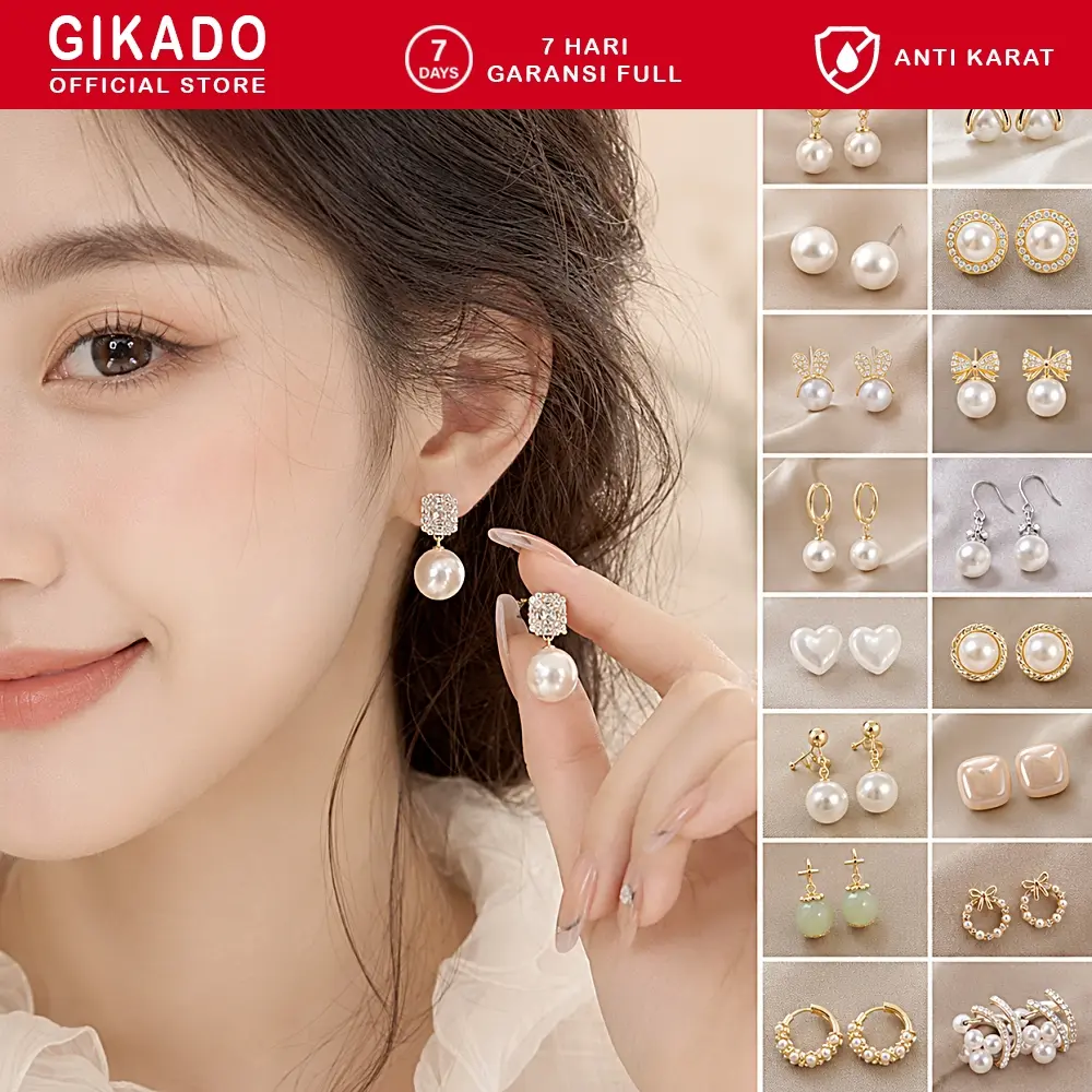 Anting Fashion Mutiara Modern Aksesoris Wanita Perhiasan Earring