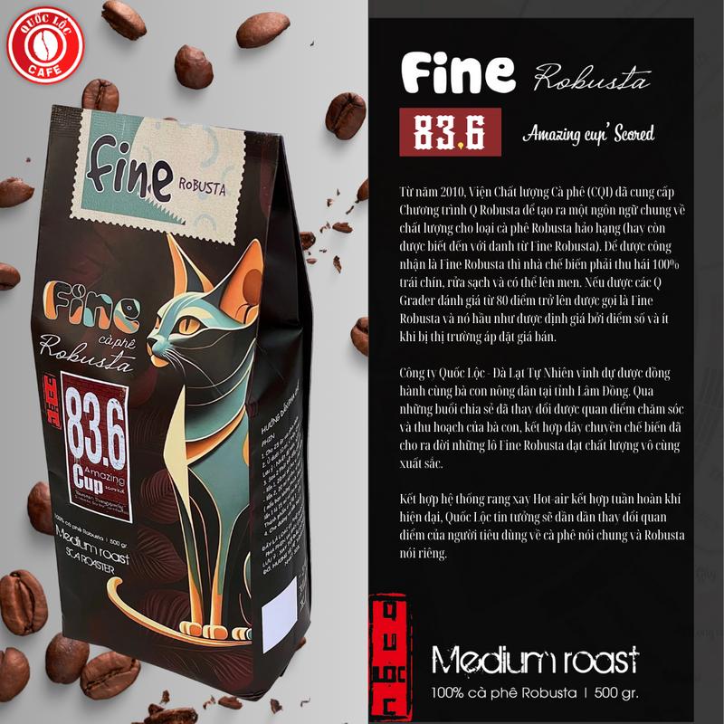   500g  Cà phê FINE ROBUSTA Quốc Lộc- cà phê đặc sản- Quốc Lộc coffee 