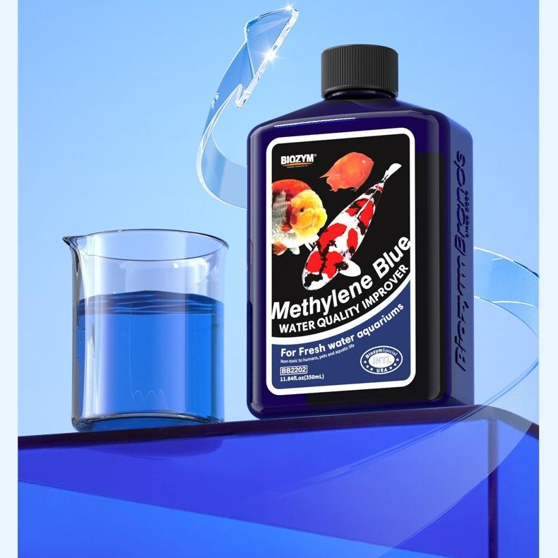 BIOZYM thuốc tím khử khuẩn hồ cá Xanh Methylen Cho Bể Cá-BIOZYM Xanh Methylene - Chất Điều Hòa Nước Hồ Cá Cảnh: Xử lý tức thì nước thối rữa ức chế ký sinh trùng cải thiện môi trường nước Diệt nấm ngăn ngừa thối rữa cân bằng pH cho hồ cá gia đình