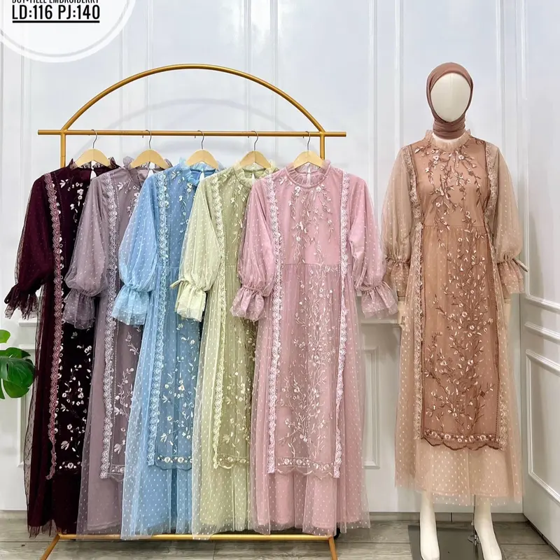 GAMIS ZIRA WARNA TILE BORDIR 3
