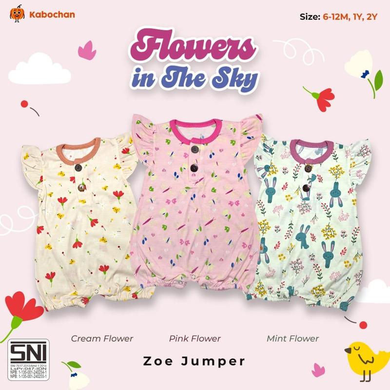 TERBARU!3pcs ZOE JUMPER RUFFLE BY KABOCHAN UP TO 2 YEAR 0