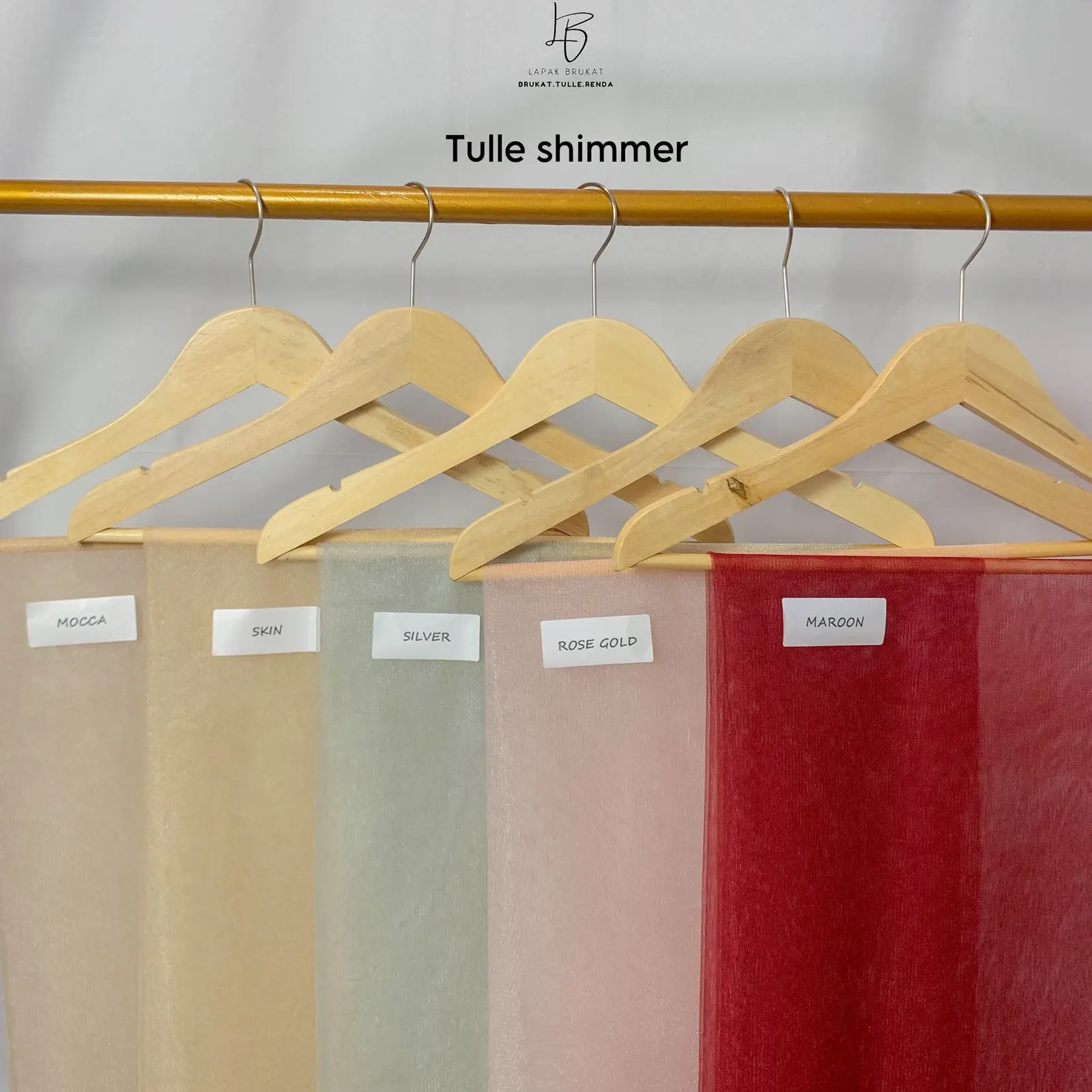 kain Tulle polos Shimmer untuk aksesoris dekor hampers, variasi kebaya gaun dress harga Per-Meter Termurah