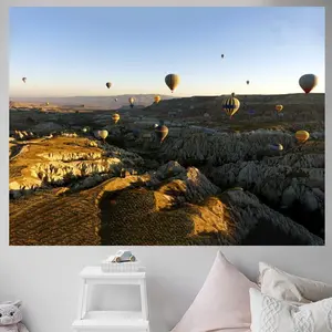 Lanskap Turki balon udara panas menggantung latar belakang dinding dekorasi kanvas latar belakang kain atmosfer kamar tidur permadani