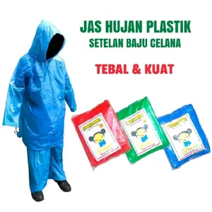 Jas Hujan HDPE Lengan Ponco Dan Setelan Baju Celana Disposible