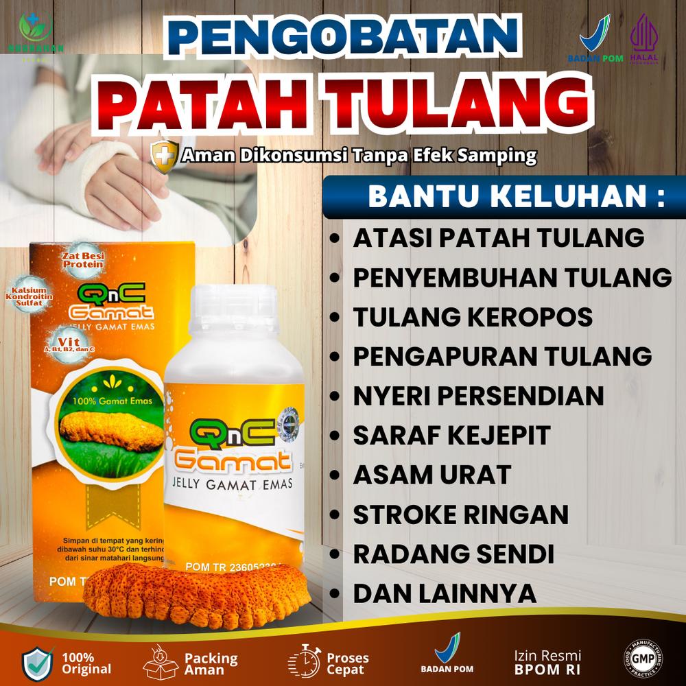 QnC JellY Gamat Ekstrak Teripang Emas Bantu Atasi Keluhan Patah Tulang Pengapuran Tulang Nyeri Persendian Isi 300ml Sudah BPOM Halal MUI - 1 BOTOL