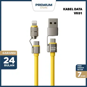 VANGO VK01 kabel charger 4 IN 1 pengisian cepat PD 240W Fast Charging cable charger USB , TYPE C dan LIGHTNING multifungsi