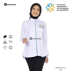 KEPENDUDUKAN 4 BARIS-Seragam Kependudukan Terbaru/Baju Kerja BKKBN Putih ASN Terbaru/Kemeja Pdh Kependudukan