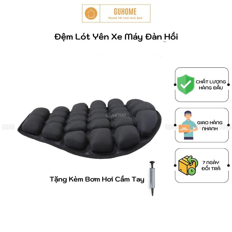 Đệm Lót Yên Xe Máy Bơm Hơi Đàn Hồi - Tặng Kem Bơm Hơi