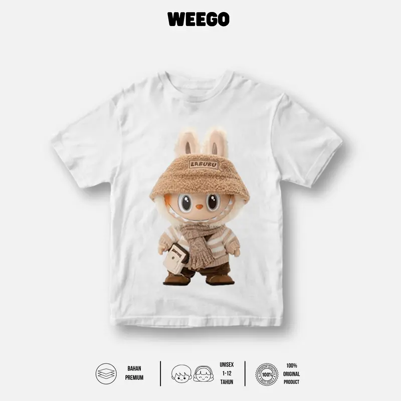 Kaos Anak Laki Laki Perempuan Lengan Pendek Atasan Usia 1-11 Tahun Motif Karakter Labubu Soymilk K166 Full Color Cotton Combed 30s - WEEGO 4