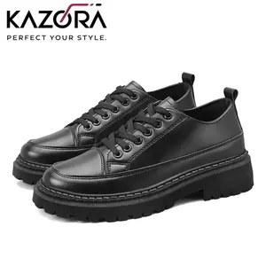 KAZORA Sepatu Docmart Hitam Pria Dan Wanita Sepatu Formal Cowok Dan Cewek Kerja Kantor Pantofel Kasual Shoes Kasual Black Rubber Manis Formal Shoes