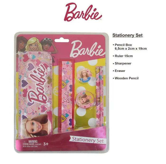 G»A7 BARBIE STATIONERY SET / ALAT TULIS SET ORI KARAKTER BB20007 H✔A3 2
