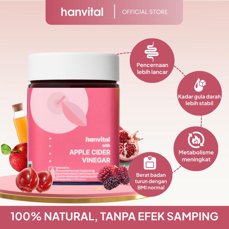 Hanvital Apple Cider Vinegar, Pomegranate, Mulberry Gummies - VEGAN, Non GMO, Gluten FREE, & Gelatin FREE - 10 GUMMIES 2