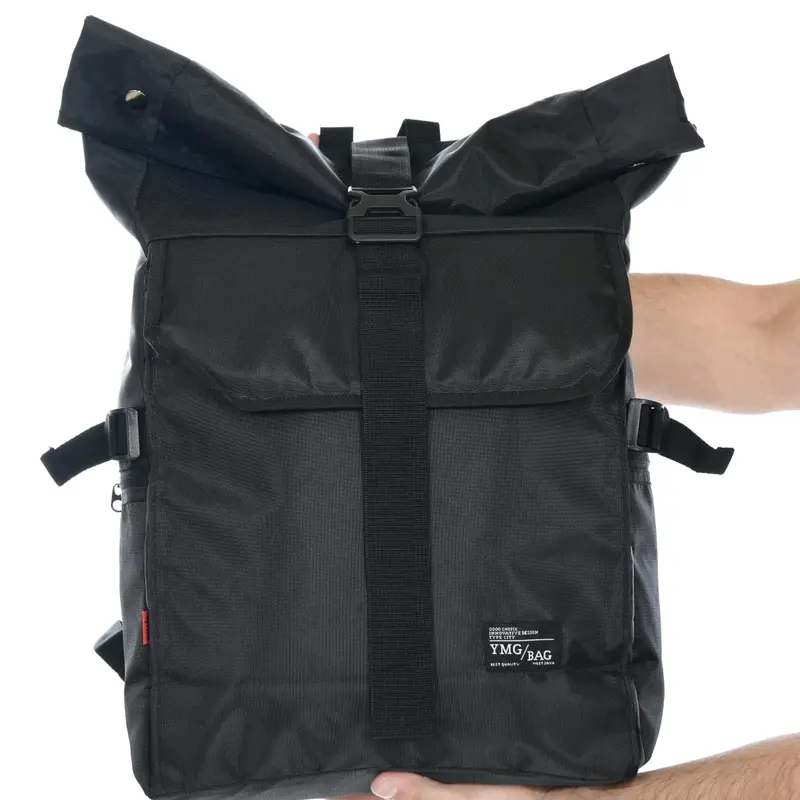 tas sekolah tas kerja tas Hitam Ransel Backpack tasselempang silver - db5858 3