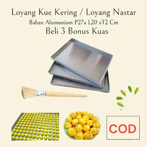 loyang kue kering loyang nastar loyang oven nampan anti lengket dim 27x 19 x 2 cm Aluminium Kitchenware loyang  oven