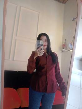 Product Review of Wispie Girl Boss Fitted Shirt | Kemeja kerja wanita fit garis stripe karet Lembut pink hijau biru from x**x 0