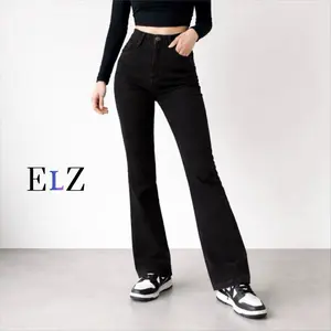 Highwaist Lily Cutbray Jeans Wanita Celana Panjang Denim Cutbray