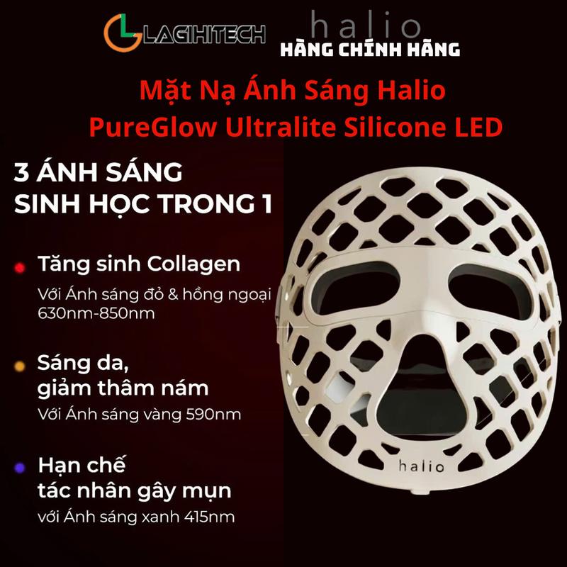 [LIVE] Mặt Nạ Ánh Sáng Halio PureGlow Ultralite Silicone LED Face Mask (Bảo Hành 12 Tháng) - Hàng Chính Hãng