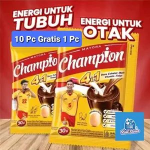 Champion Paket 2 Renceng Isi 20+2 Kemasan Sachet Susu Bubuk Coklat