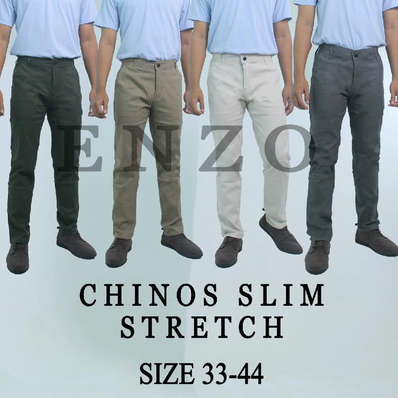 Chinos Slim ENZO Size 31 44 Bahan Stretch Full Katun Shop