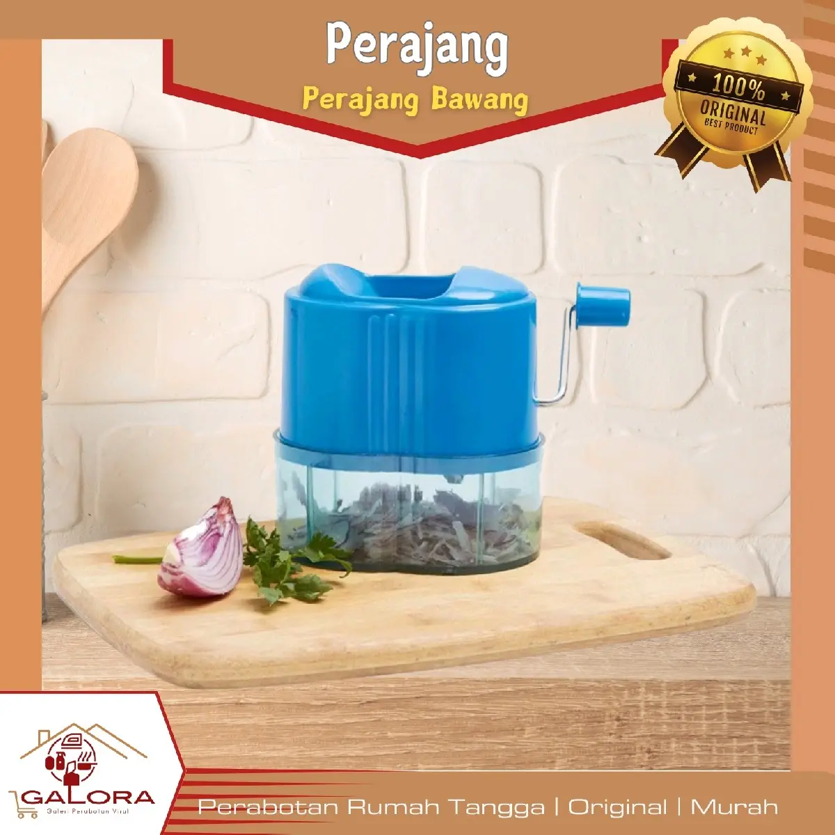 !!GALORA!! Vanstar Alat Rajang Bawang | Perajang Bawang Helper | Onion Slicer | Pemotong Bawang Pengiris Pisau Stainless Steel Kitchenware Dapur Biru