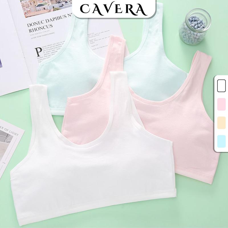 Set 3 Áo lót lá cho bé gái - Combo 3 Áo lá học sinh hàng 2 lớp cotton mềm thoáng thoải mái CAVERA B508
