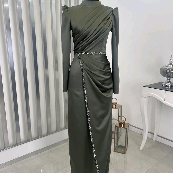 Salsa Dress - Dress kondangan kekinian - dress turki - dress lebaran - dress Bridesmaid -Gamis Pesta Wanita Muslim Gaun Remaja Simple Mewah - dress Satin Payet Rempel 7