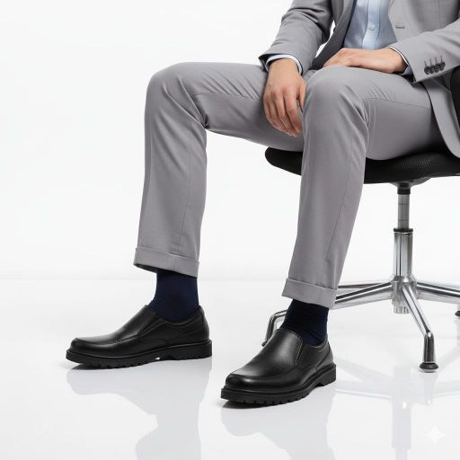 LOZTA Sepatu Pantofel Pria Bahan Kulit Matte Chunky Series Shoes Fantofel Kerja Hitam Karet