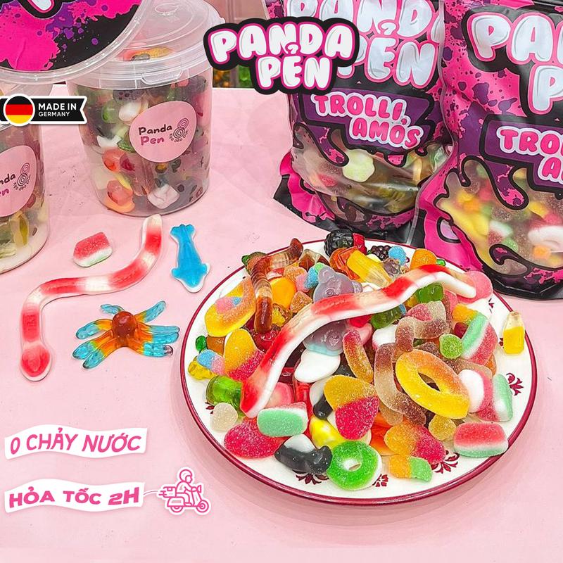 Kẹo dẻo Đức Ăn Vặt panda Pẻn, Sản phẩm Mix sẵn, Thức Ăn không chảy nước kẹosáp dẻo Candy Food