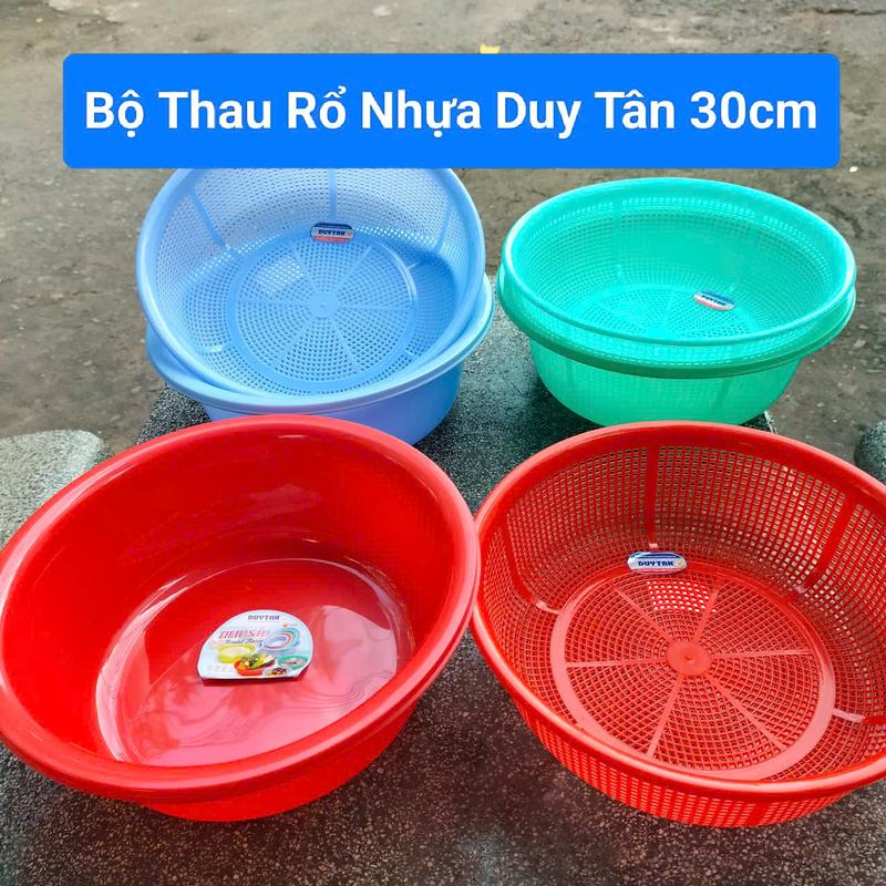 1 Bộ Thau Rổ Nhựa Duy Tân 30CM Thau Rổ Đựng Đồ Nhà Bếp