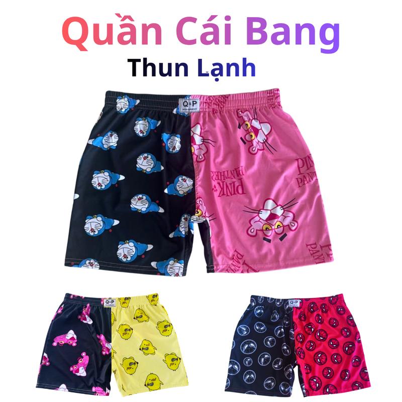 Quần Đùi Thun Lạnh Cái Bang 2 Màu Họa Hình Nam Nữ Siu Cute