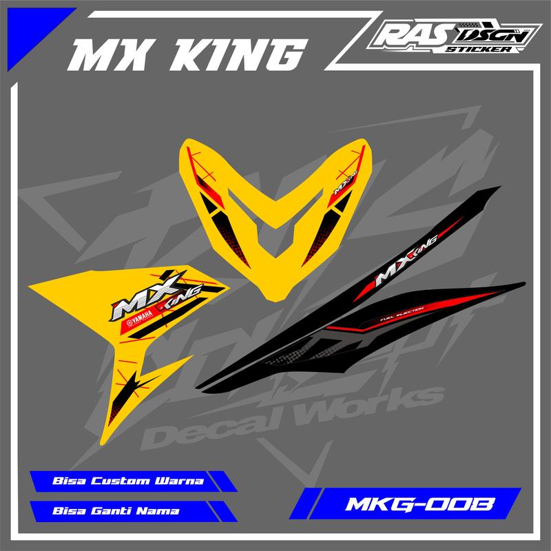 Striping Stiker MX King Custom New Design / Striping Custom Transparan MXking / Striping MX King Custom Bisa Tambah Nama 7