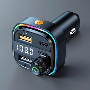 車用FMトランスミッター、Bluetooth 5.3対応、ハンズフリーワイヤレスカーキット、デュアルUSB‑C＆USB‑A車載充電器、自動ラジオFMモジュレーター、MP3プレーヤーアダプター、注目商品