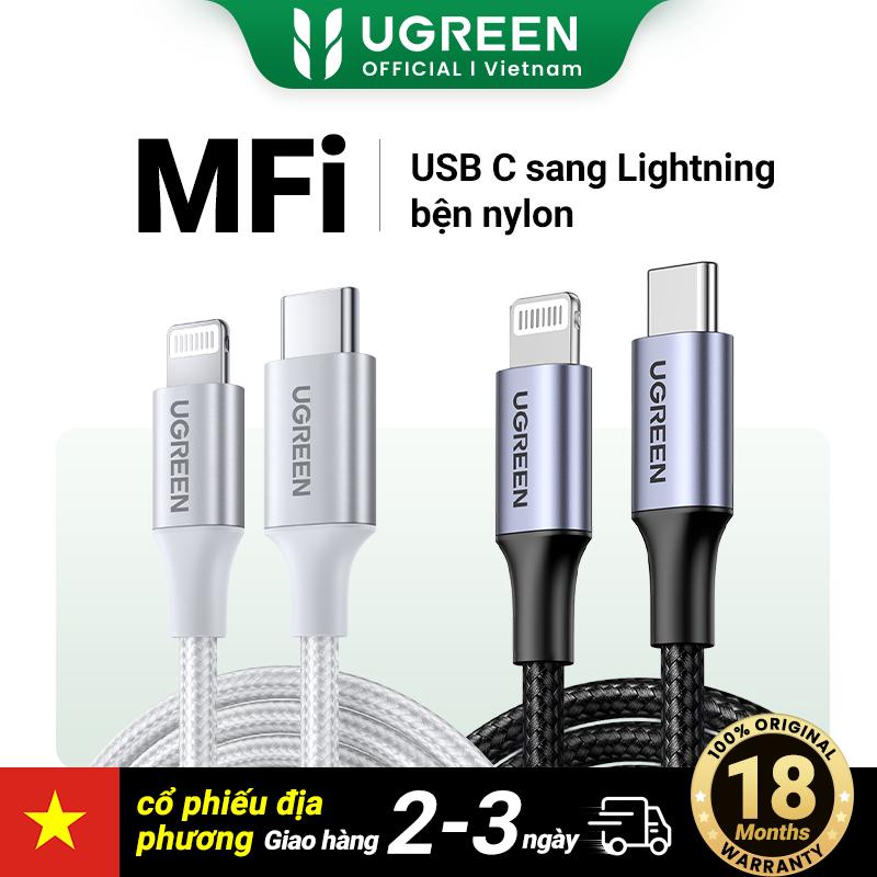 Cáp sạc nhanh USB C sang Lightning, UGREEN MFI, dành cho iPhone 14, 13 Pro Max, iPad, iPod, 60759