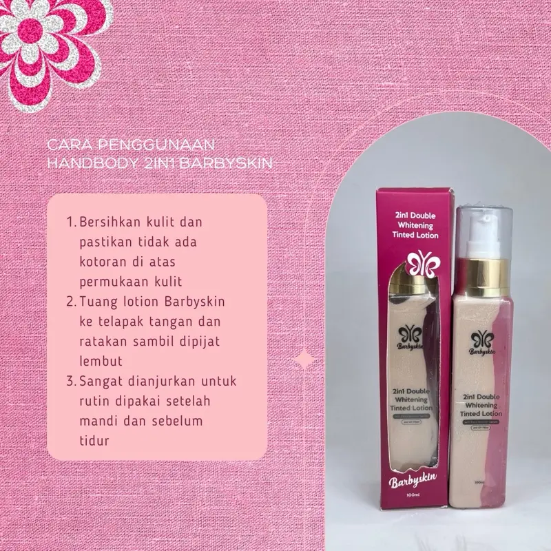 BARBYSKIN 2IN1 WHITENING TINTED LOTION WITH BOOSTER SERUM 100ML [1 BOTOL] 5