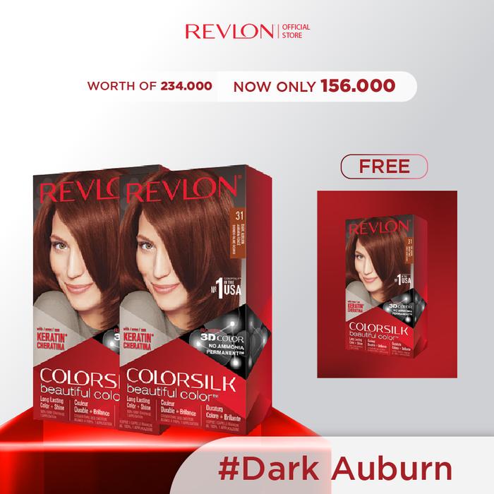 Promo [BUY 2 GET 1] Revlon Colorsilk Hair Color Cat Rambut Beautiful ...