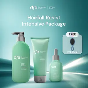 [FREE WET BRUSH] DSE Dermascalp Expert Complete Set Shampoo, Conditioner  & Intensive Serum | Perawatan Rambut Anti Rontok | Perawatan Harian | Rambut Anti Ketombe | Rambut Kering Rusak | Active Ingredient | Non-SLS | Hair Care Expert