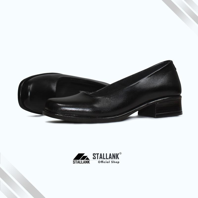 STALLANK || Sepatu Pantofel Kerja Wanita Asli Kulit Heels Shoes Hitam 5