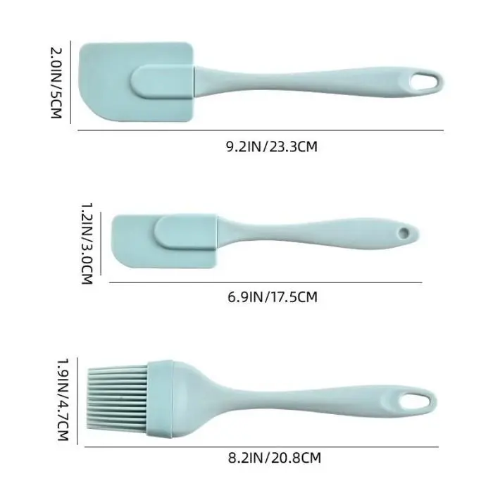 Spatula set silicone isi 3 pcs/Alat baking 1 set isi 3 pcs/ Peralatan backing bahan Silikon/ Alat masak buat panggang kue 5