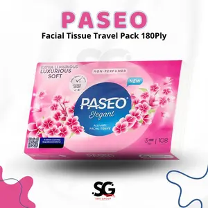 ( 20 Pack ) PASEO Elegant Facial Tissue Travel Pack 108 Helai - Paket 20 PCS Hemat Ongkir Murah Tisu Wajah Non Perfumed- Tata Travelpack 70 sheet 2 ply