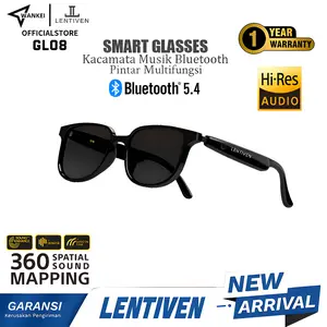 WANKEI LENTIVEN Kacamata SMART Hitam Cat Eye Wireless Bluetooth Headset Sun glasses Smart Multi function Glasses Earphones Headset TWS SPEAKER AI GL08