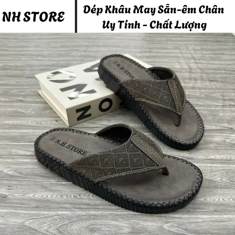 Dép Quai Kẹp nam Doctor da mới. Được khâu chỉ biển xung quanh rất chắc chắn và cao cấp Nhung DéP Sandal Cao Su Sandal Cao Su Jean Đế Bằng 0